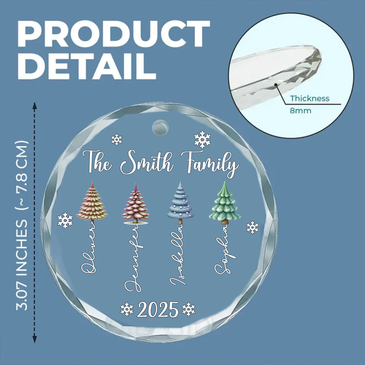Together We Grow In Love - Personalized Custom Glass Ornament - Image 5