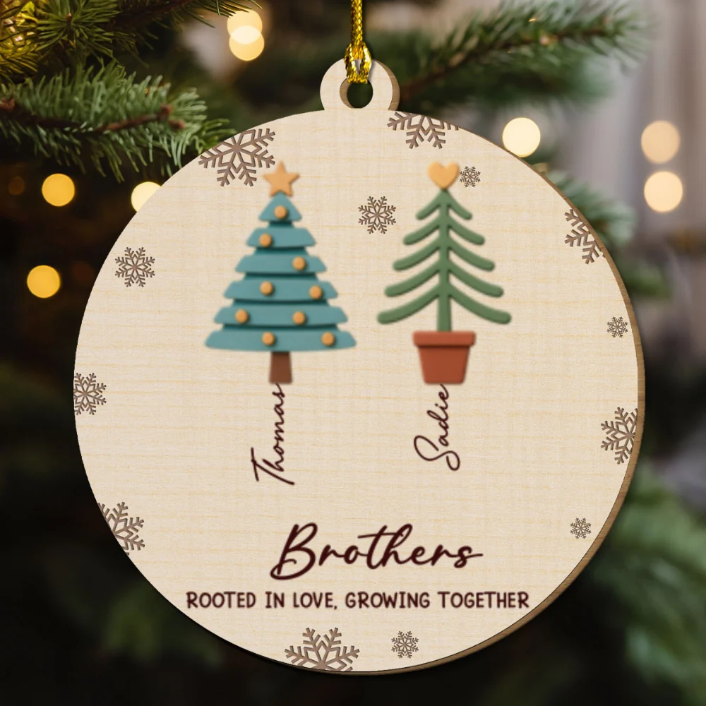 Together We Grow Through Life - Personalized Custom 2-layered Wood Ornament - Image 5
