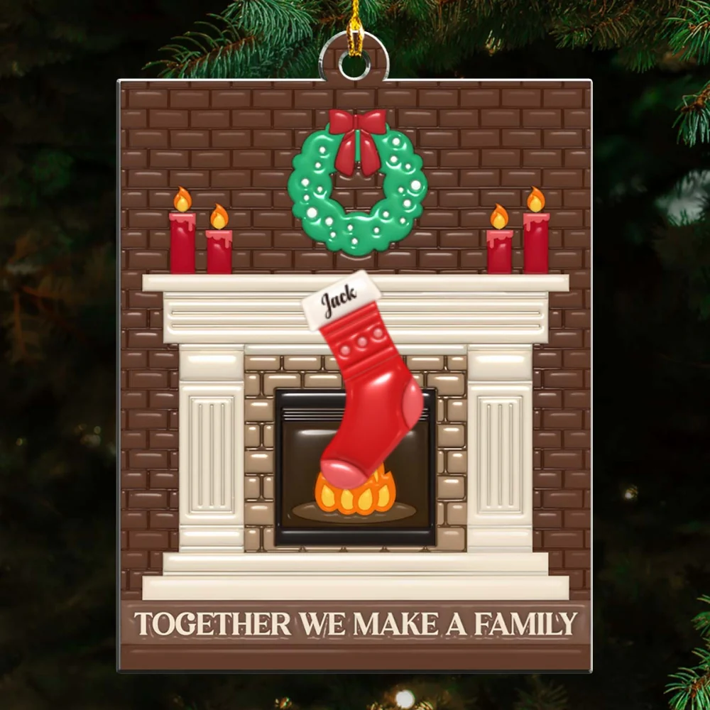 Together We Make A Family - Personalized Custom 3D Inflated Effect Acrylic Ornament - Image 5