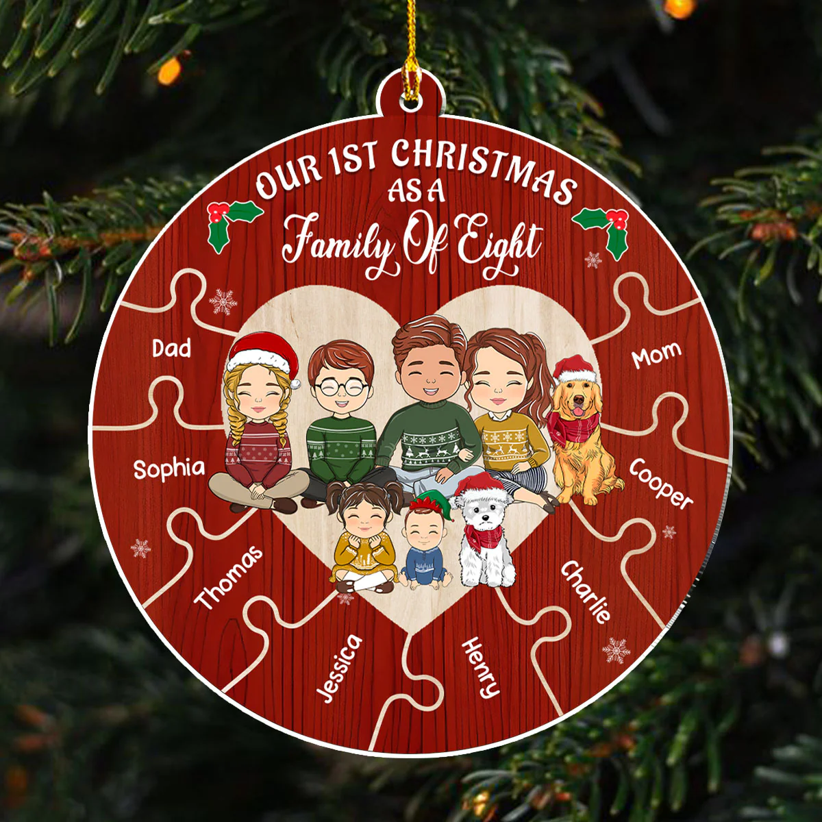 Together We Make A Family - Personalized Custom Acrylic Ornament - Image 2