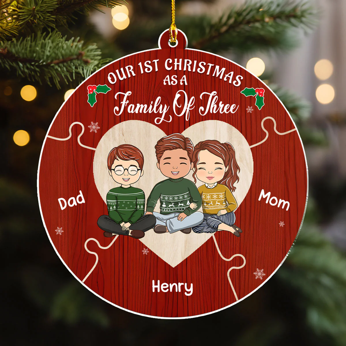 Together We Make A Family - Personalized Custom Acrylic Ornament - Image 3