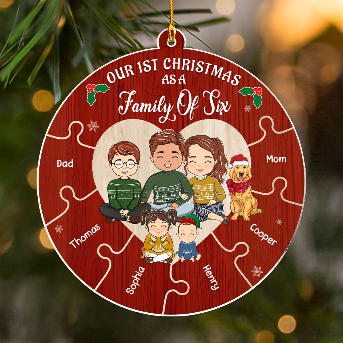 Together We Make A Family - Personalized Custom Acrylic Ornament - Image 4