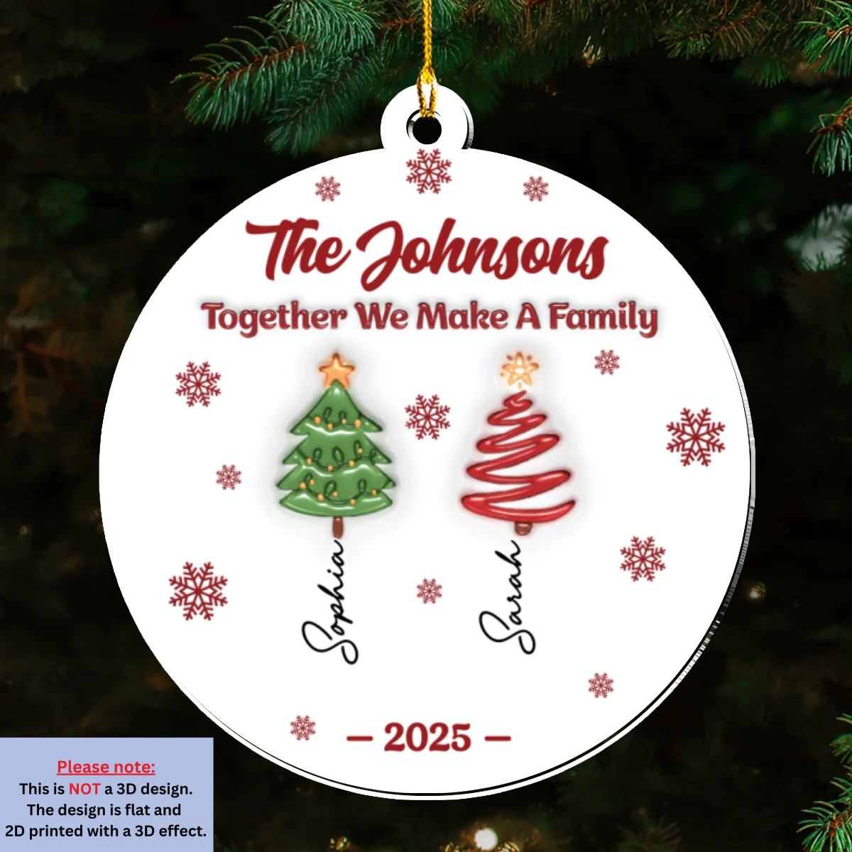 Together We Make A Happy Family - Personalized Custom 3D Inflated Effect Acrylic Ornament - Image 7
