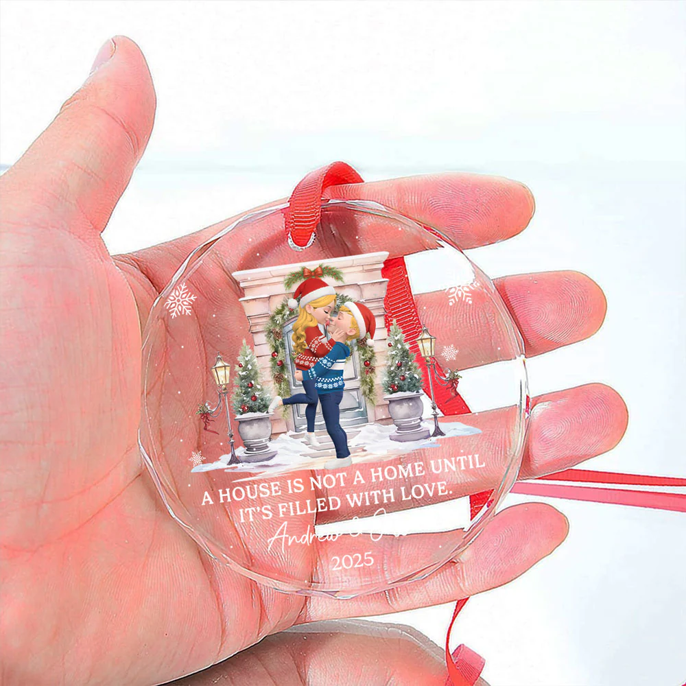 Together We Make A Home - Personalized Custom Glass Ornament - Image 4