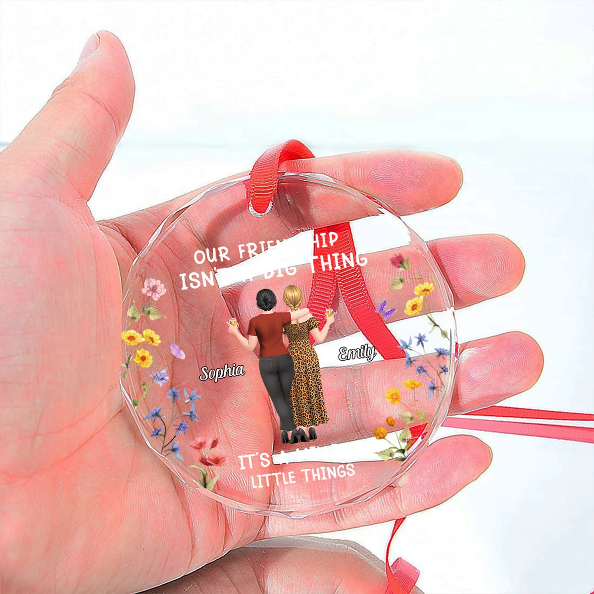 Together We Make Beautiful Memories - Personalized Custom Glass Ornament - Image 2