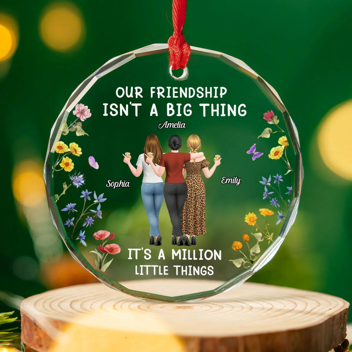 Together We Make Beautiful Memories - Personalized Custom Glass Ornament - Image 4