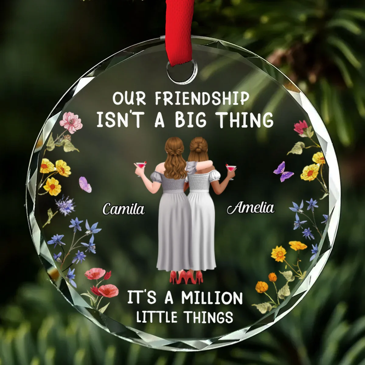 Together We Make Beautiful Memories - Personalized Custom Glass Ornament - Image 6