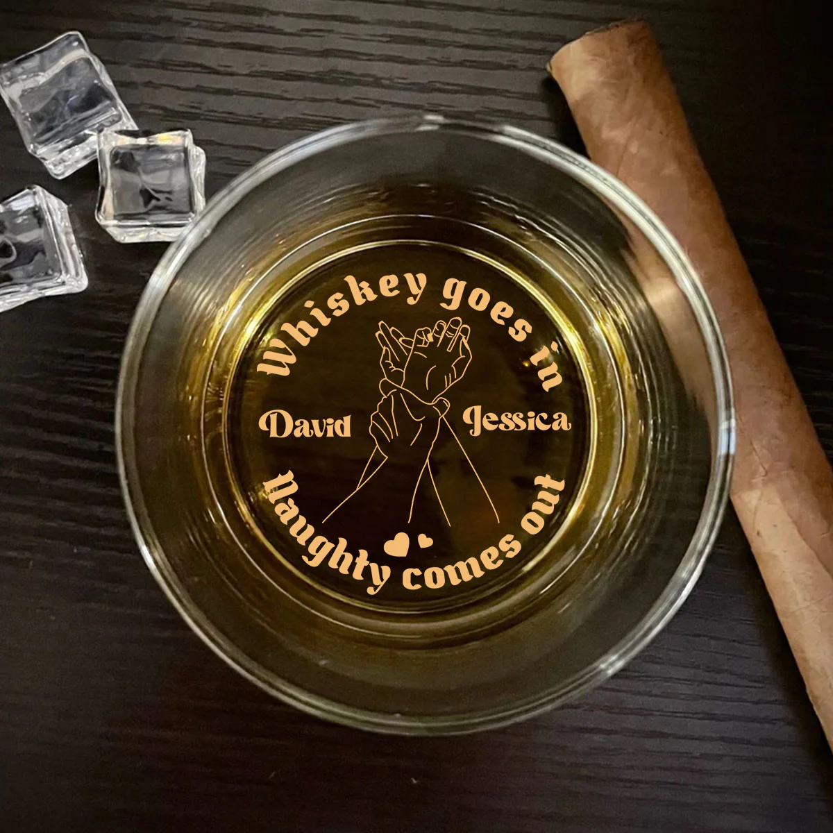 Together We Sip And Sin - Personalized Custom Engraved Whiskey Glass - Image 2