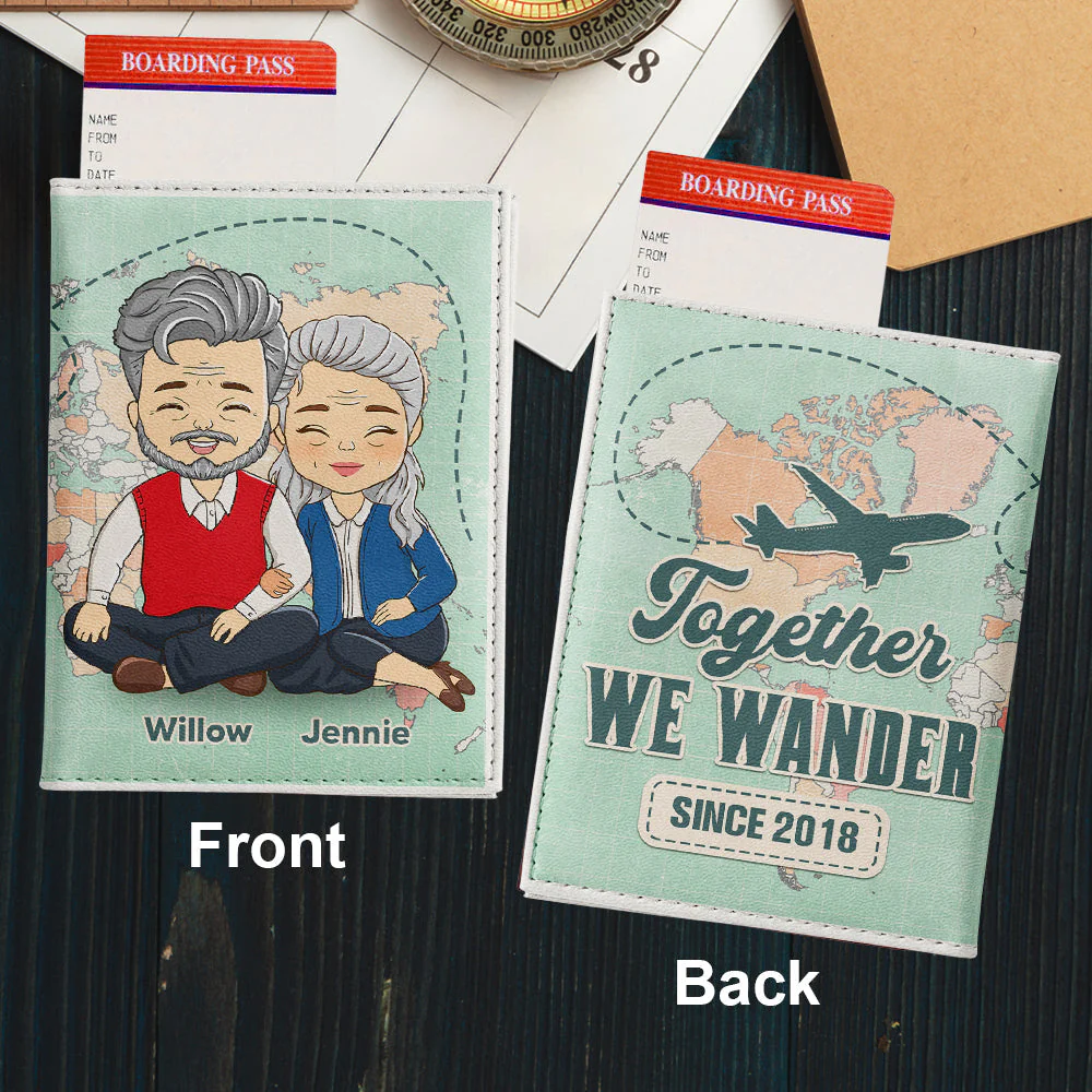 Together We Wander - Personalized Custom Passport Cover - Image 2