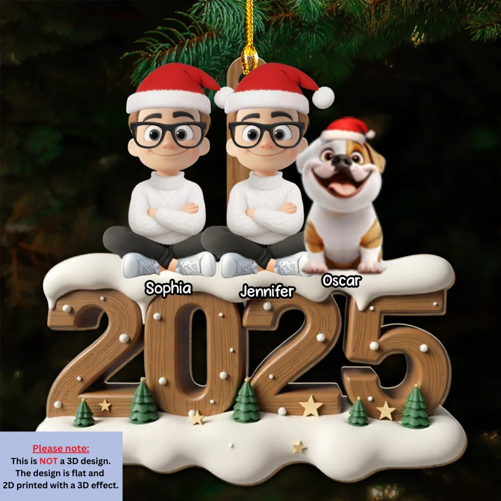 Together With Them This Year Onwards - Personalized Custom 3D Effect Wood Ornament - Image 5