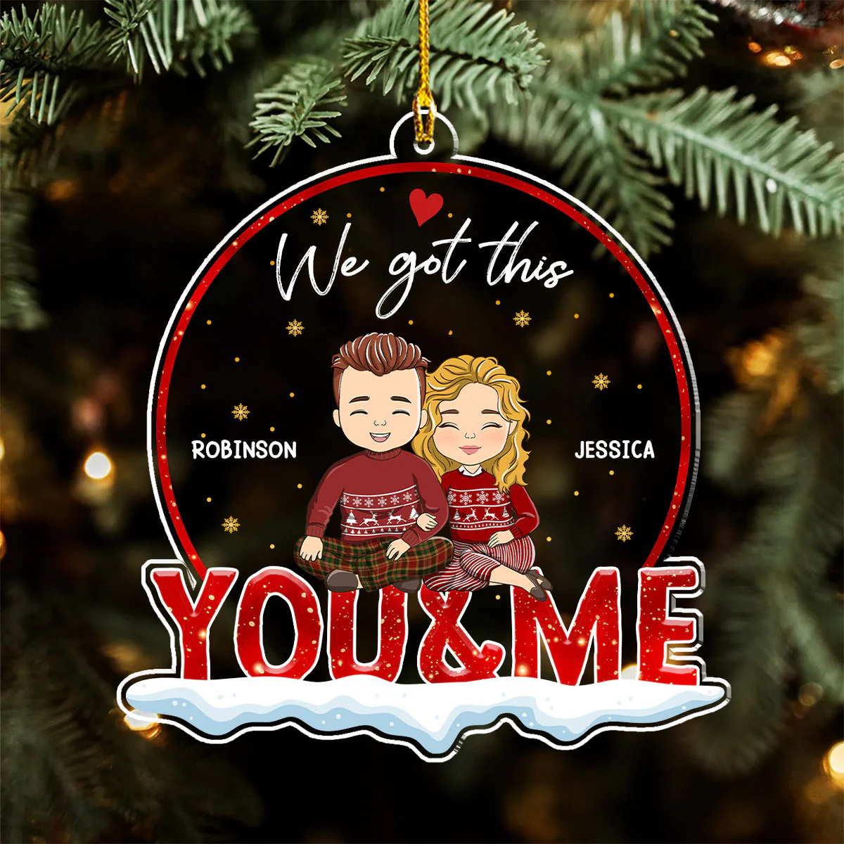 Together You And Me - Personalized Custom Acrylic Ornament - Image 3