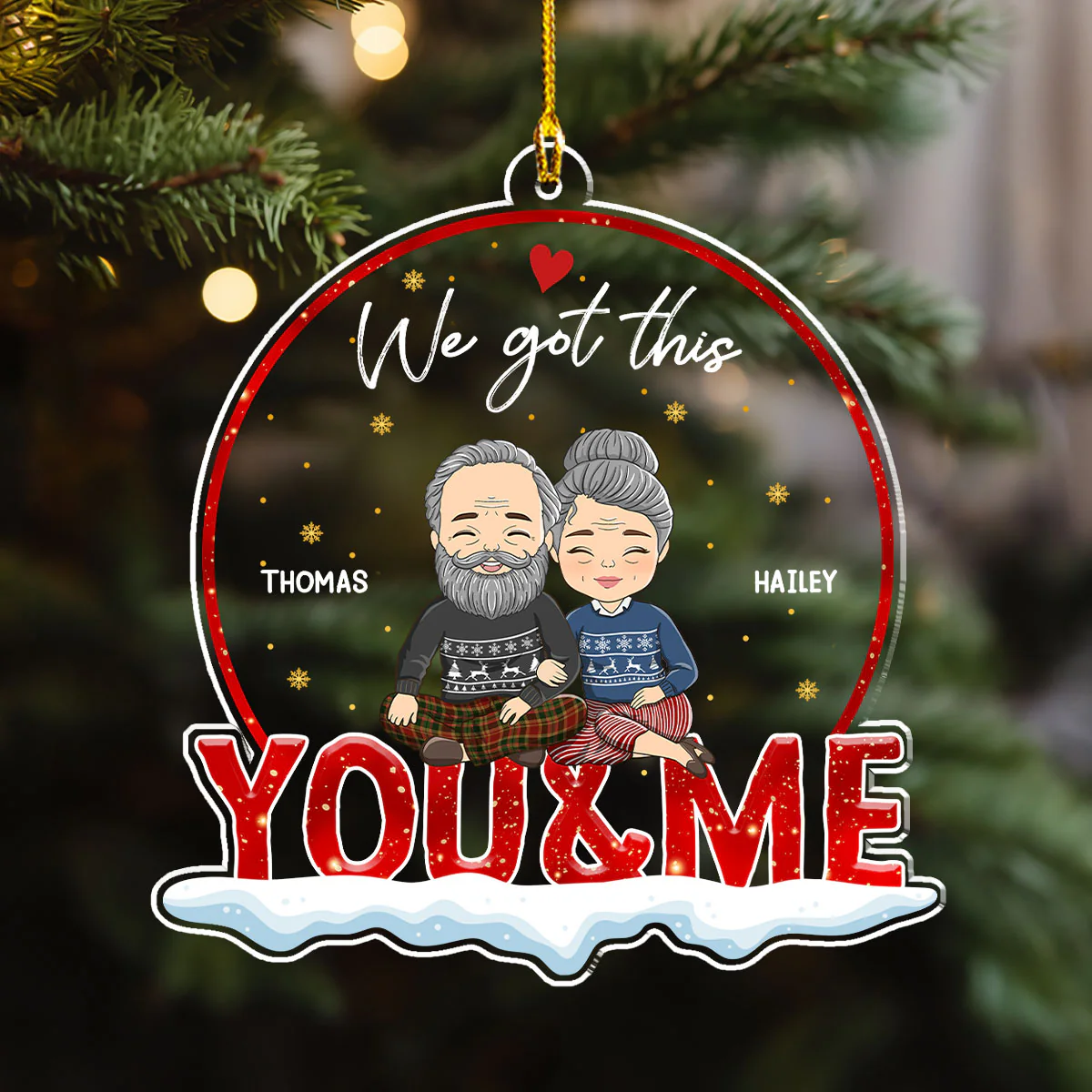 Together You And Me - Personalized Custom Acrylic Ornament - Image 4