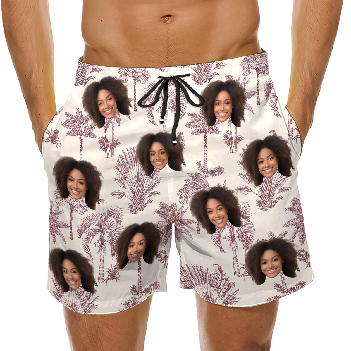 Toile De Jouy Style - Personalized Custom Beach Shorts - Image 5