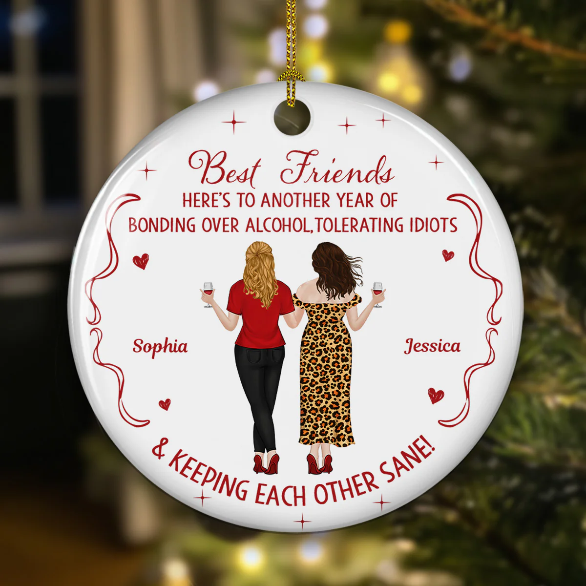 Tolerating Idiots Club - Personalized Custom Ceramic OrnamentĀ - Image 2