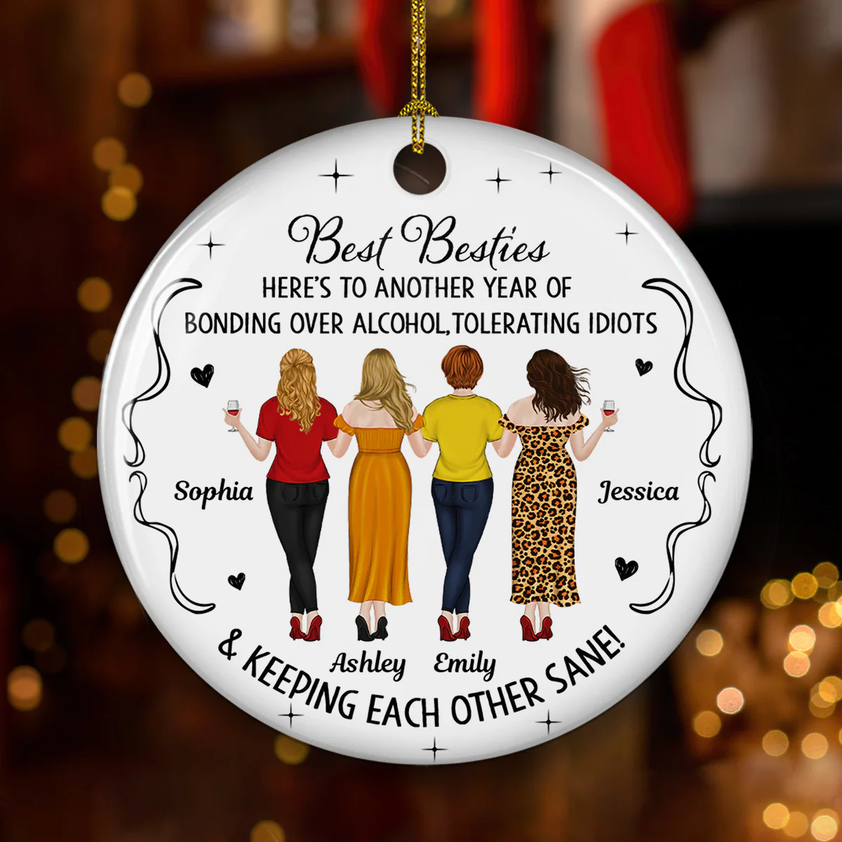 Tolerating Idiots Club - Personalized Custom Ceramic OrnamentĀ - Image 4