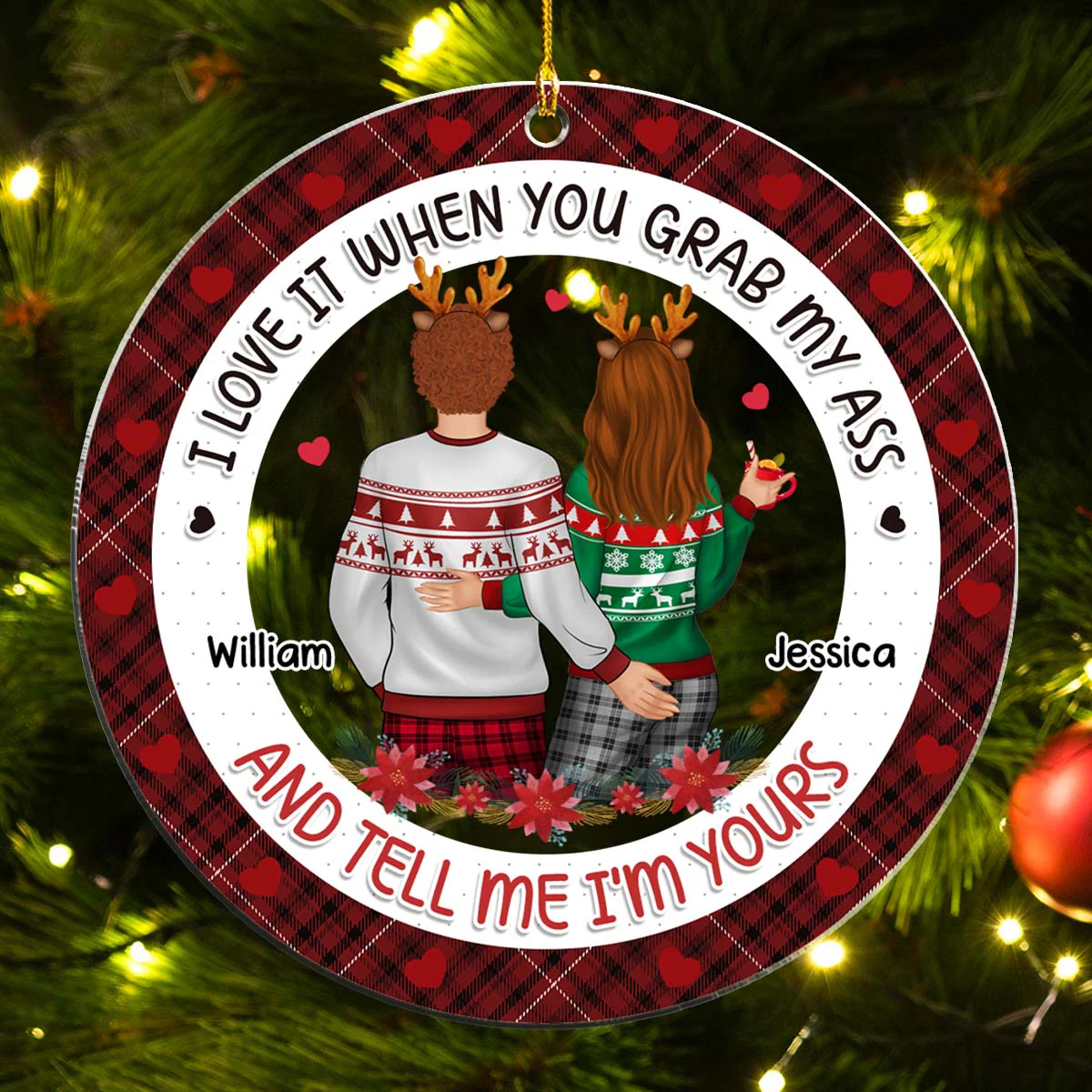 Touching It All The Time And Tell Me I'm Yours - Personalized Custom Acrylic Ornament - Image 2