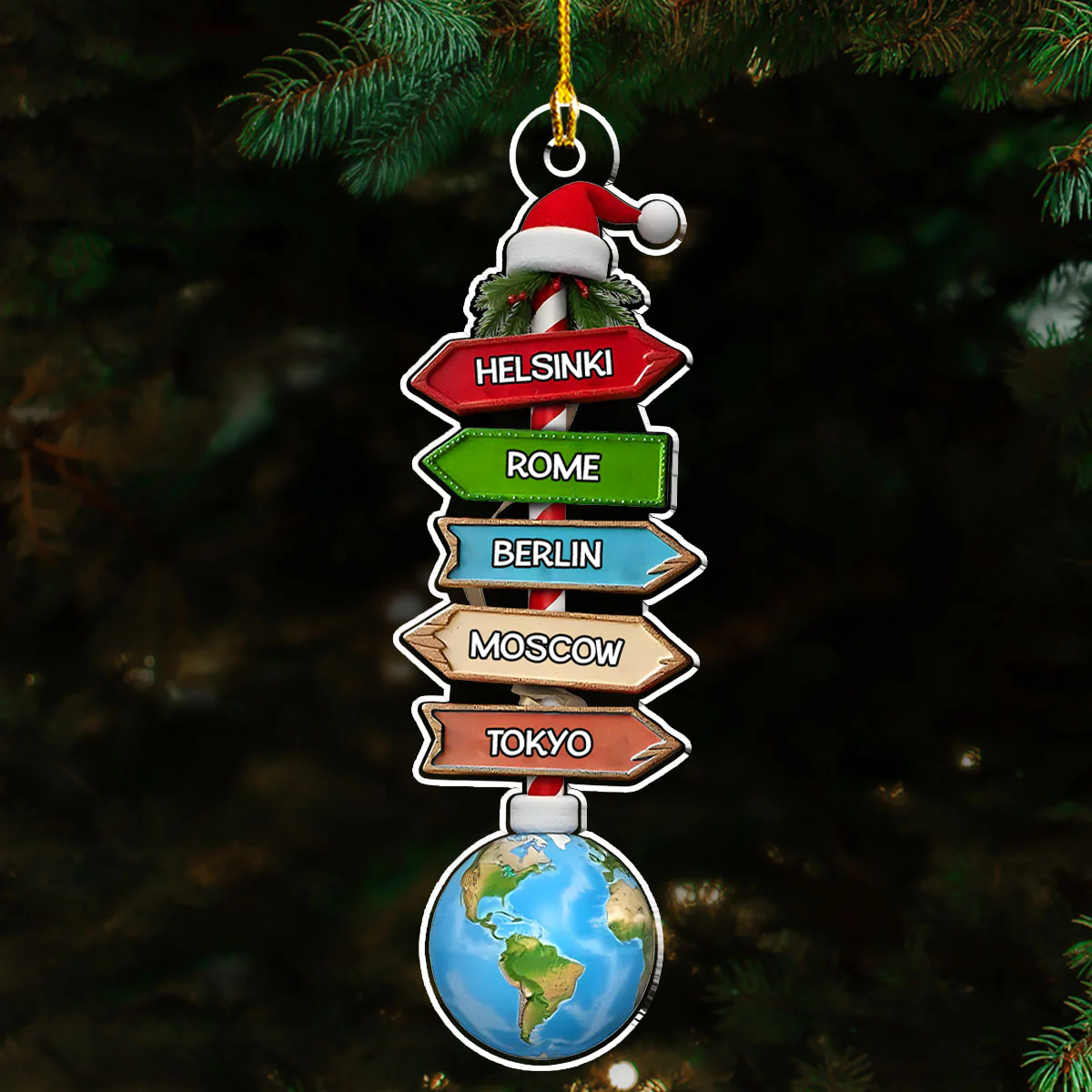Travel Adventure - Personalized Custom Acrylic Ornament - Image 2