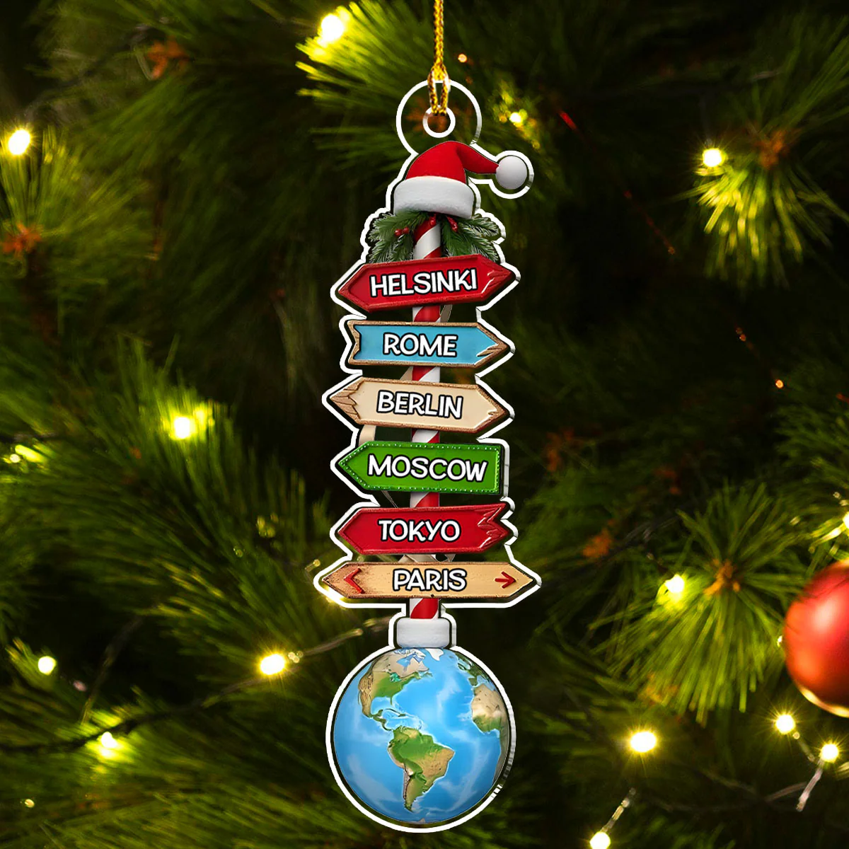 Travel Adventure - Personalized Custom Acrylic Ornament - Image 4