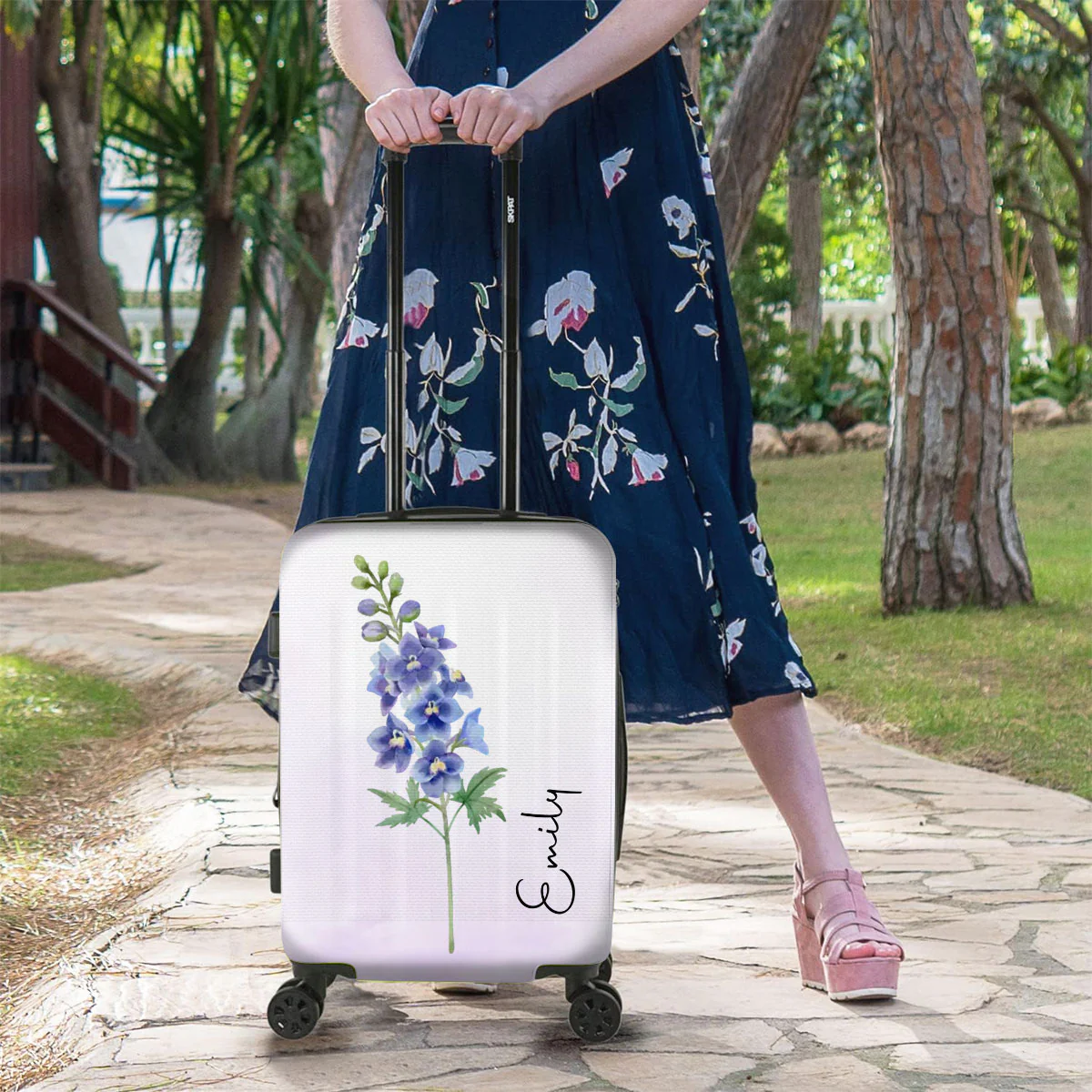 Travel Girl - Personalized Custom Luggage Cover - Image 3