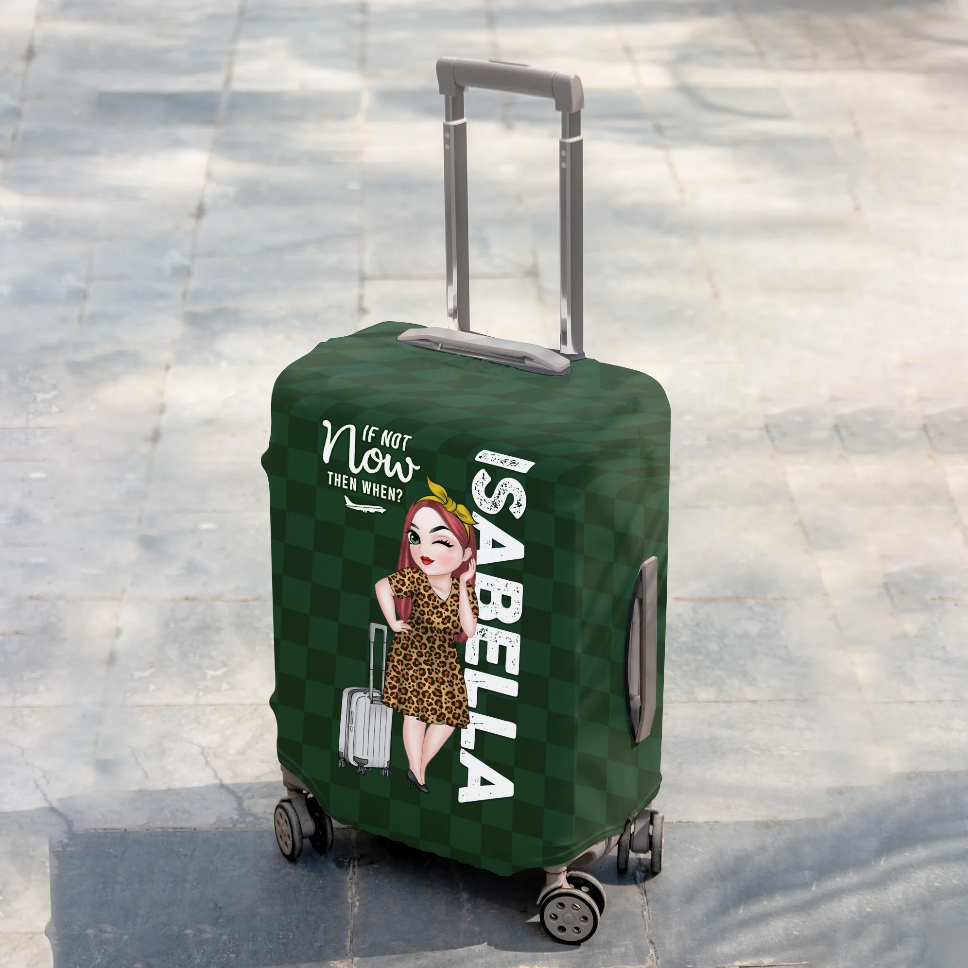 Travel Is My Therapy - Personalized Custom Luggage Cover - Image 5