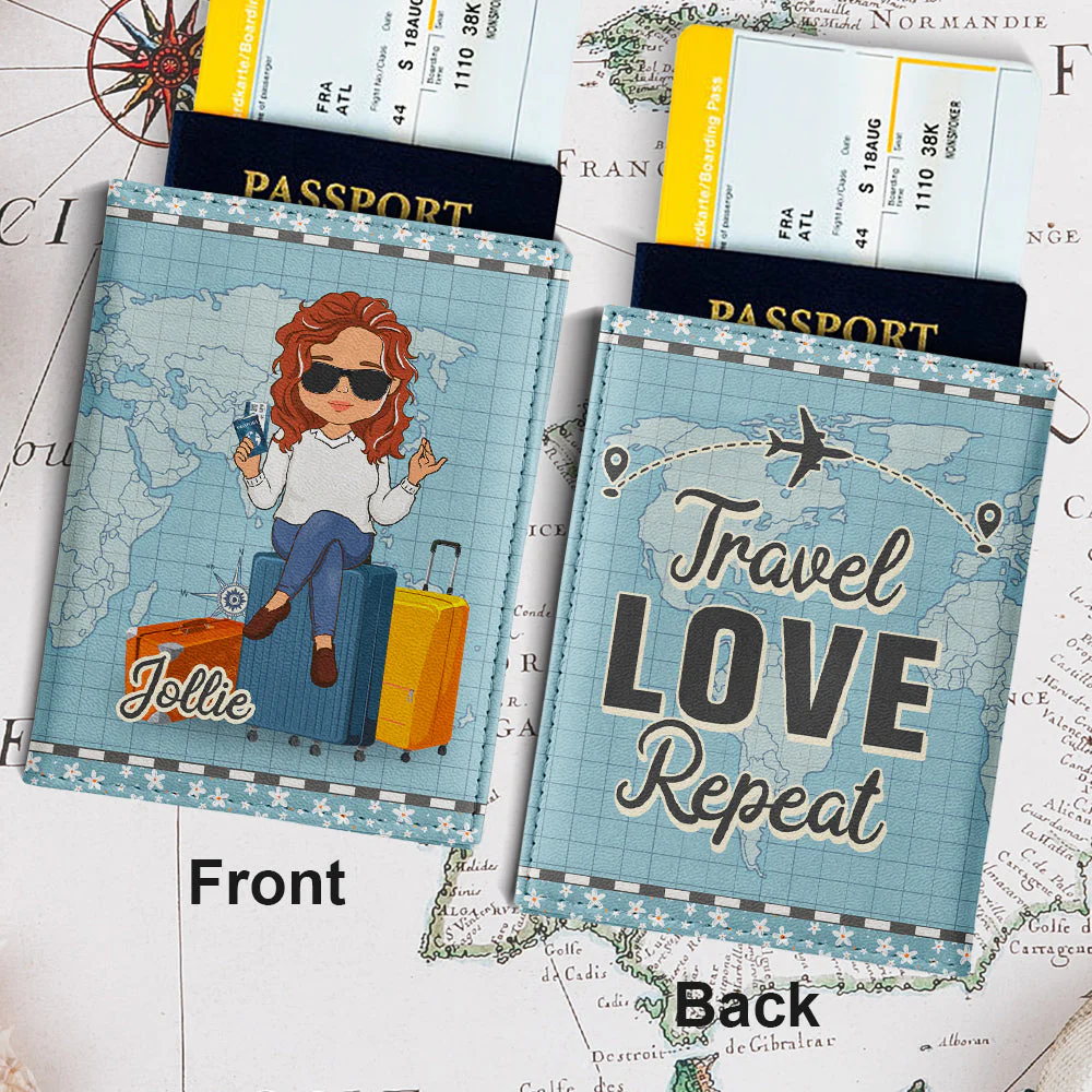 Travel Love - Personalized Custom Passport Cover - Image 3