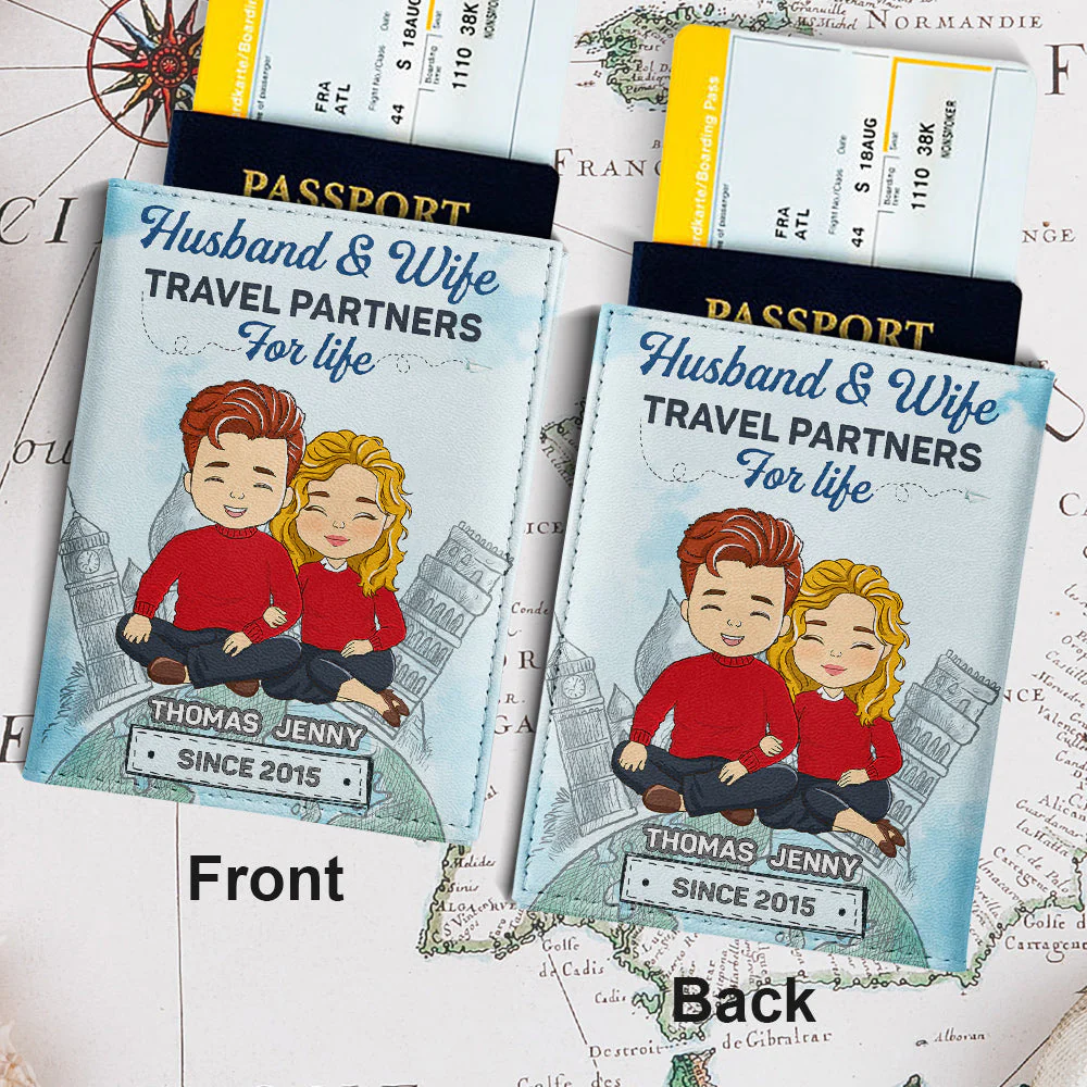 Travel Partners For Life - Personalized Custom Passport Cover - Image 2