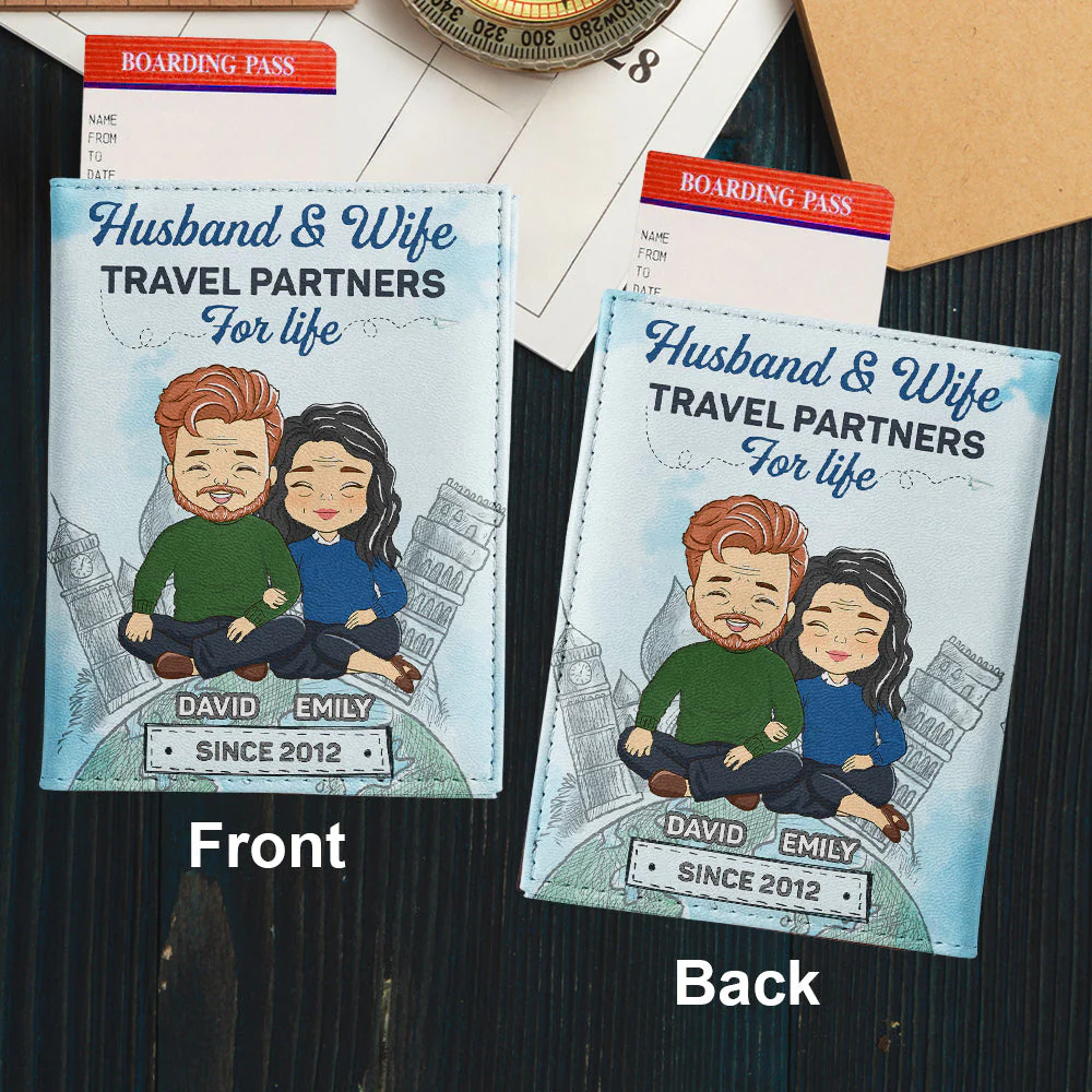 Travel Partners For Life - Personalized Custom Passport Cover - Image 3