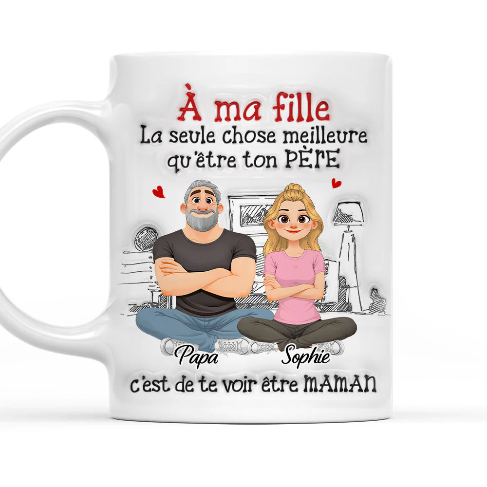 Être Ton Père - Mug Personnalisé avec Effet 3D Gonflé