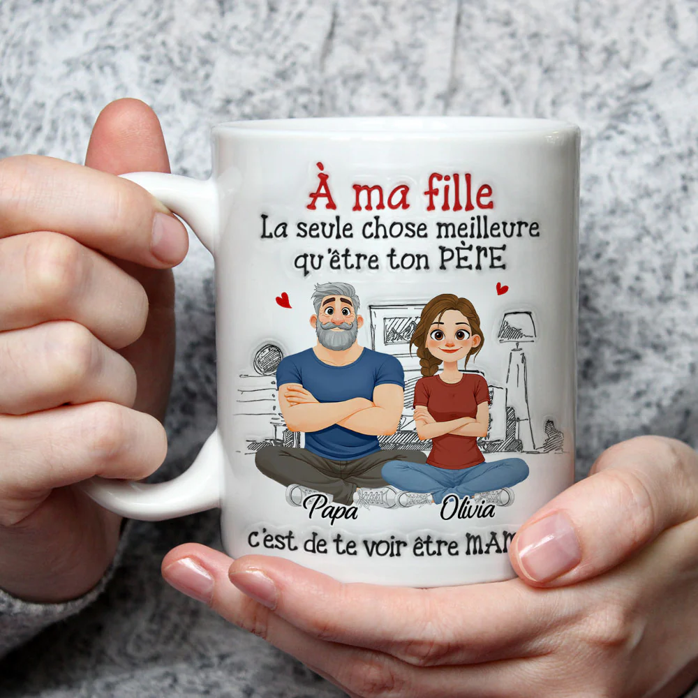 Être Ton Père - Mug Personnalisé avec Effet 3D Gonflé - Image 3