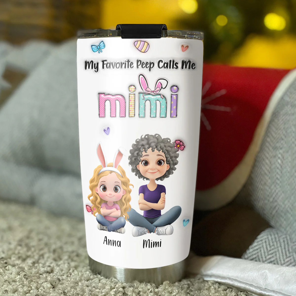 Treat All Grandkids With Kindness - Personalized Custom 3D Inflated Effect Tumbler - Image 3