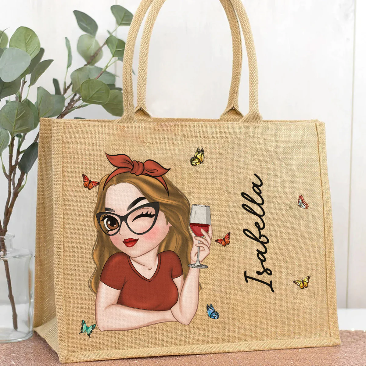 Tropical Bag - Personalized Custom Jute Tote Bag - Image 2