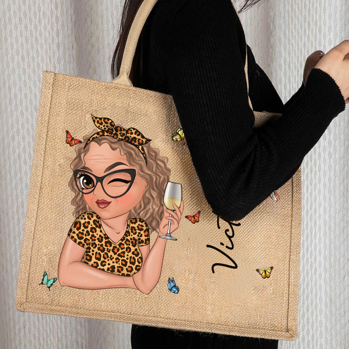 Tropical Bag - Personalized Custom Jute Tote Bag - Image 3
