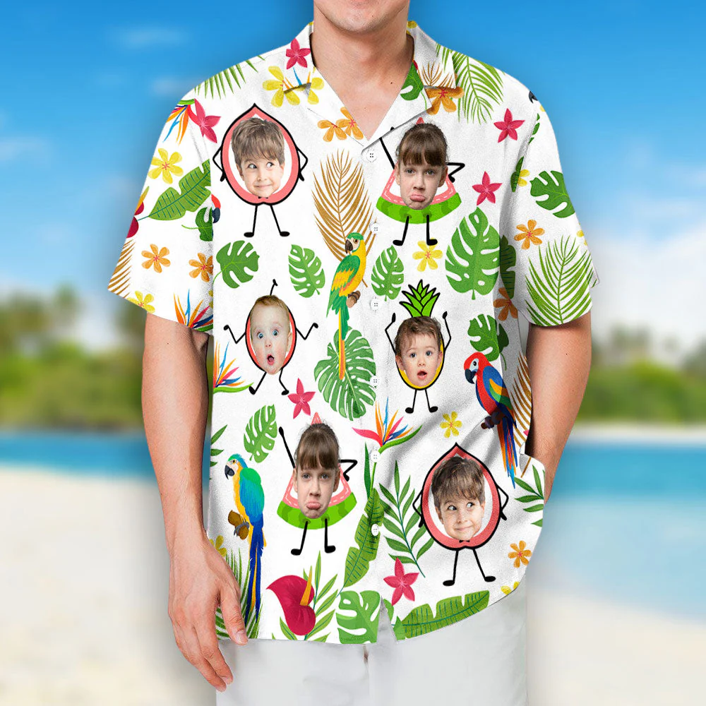 Tropical Fruit Kids - Personalized Custom Hawaiian Shirt - Image 2