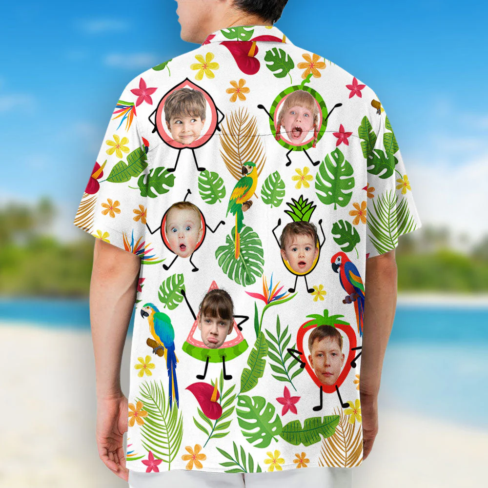 Tropical Fruit Kids - Personalized Custom Hawaiian Shirt - Image 4