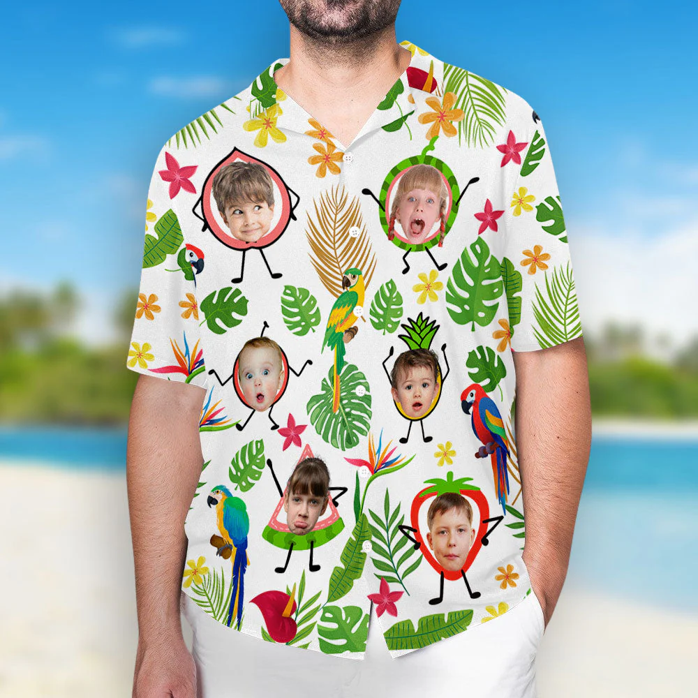 Tropical Fruit Kids - Personalized Custom Hawaiian Shirt - Image 5