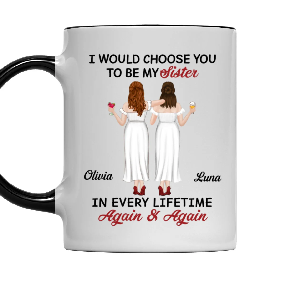 True Friends Always - Personalized Custom Accent Mug - Image 6
