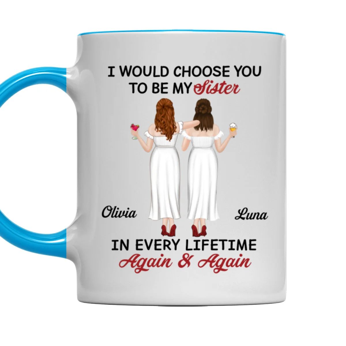 True Friends Always - Personalized Custom Accent Mug - Image 7