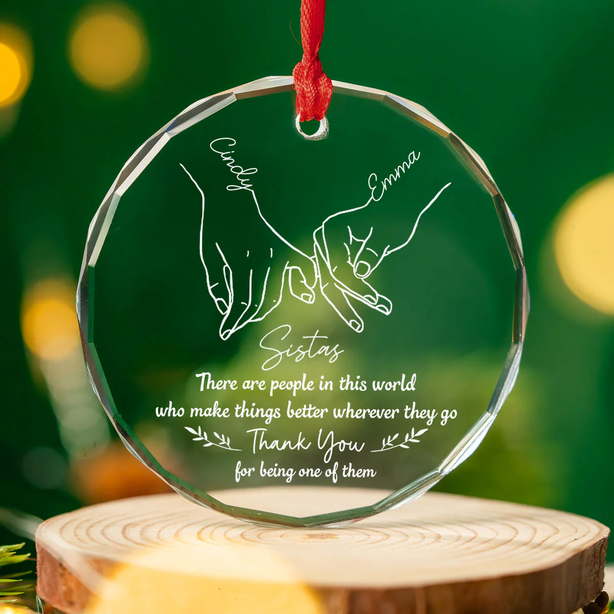 True Friends Are Great Riches - Personalized Custom Glass Ornament - Image 5