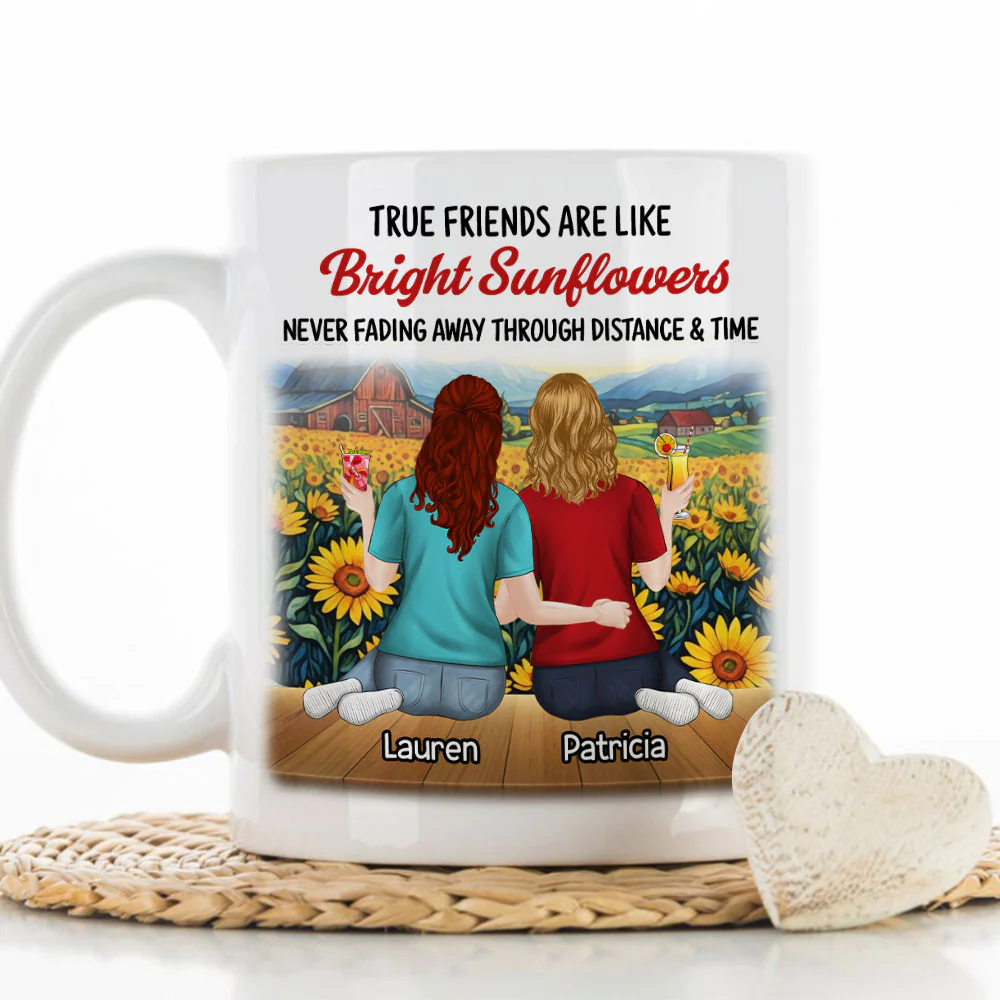 True Friends Are Like Sunflowers - Personalized Custom Coffee Mug - Image 6