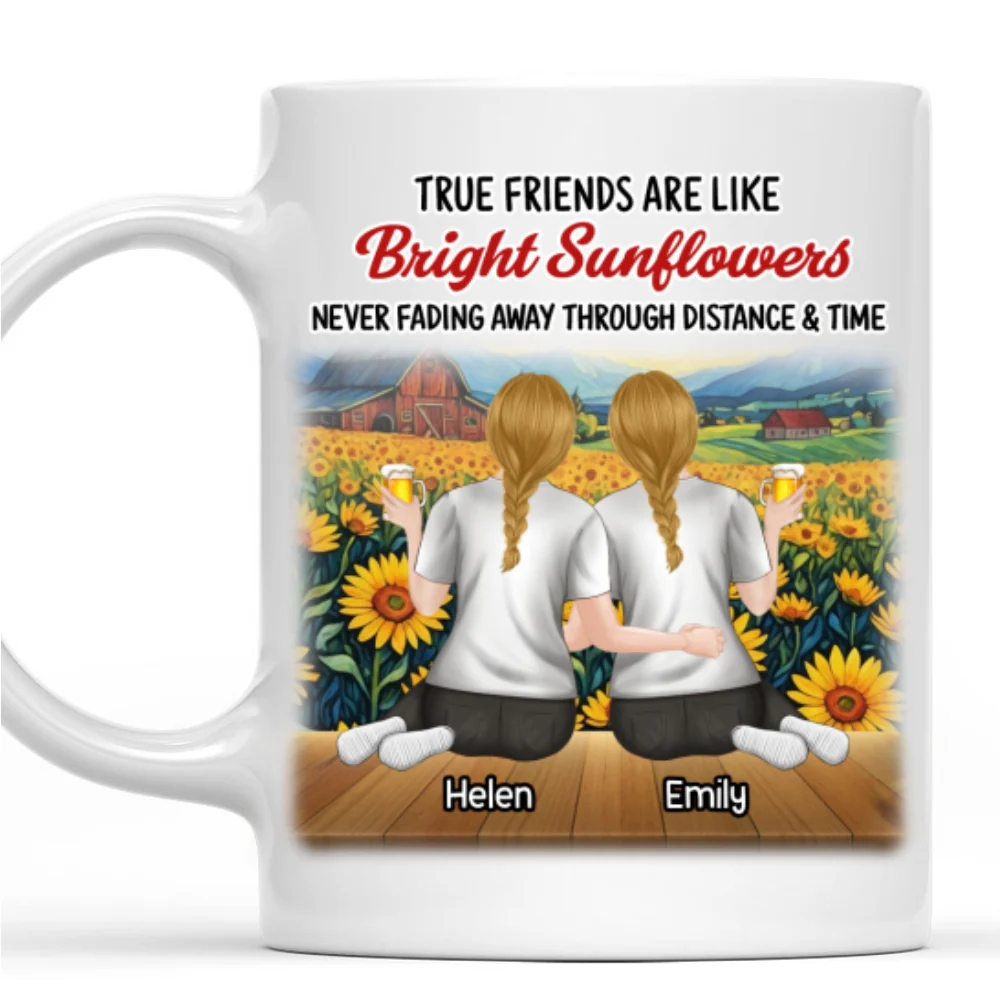 True Friends Are Like Sunflowers - Personalized Custom Coffee Mug - Image 8