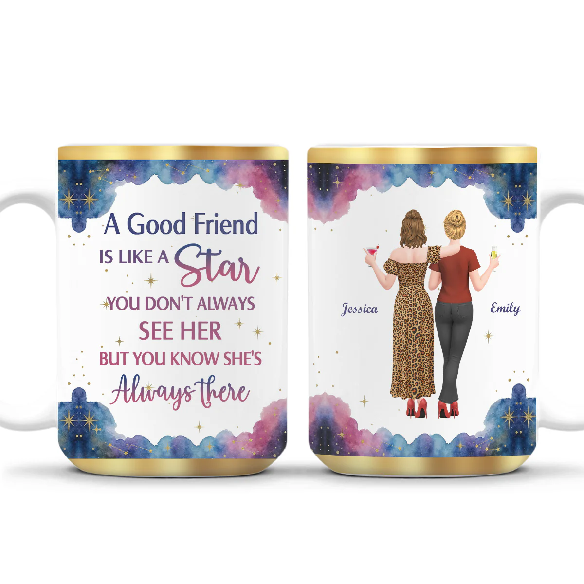 True Friends Never Disappear - Personalized Custom Coffee Mug - Image 5