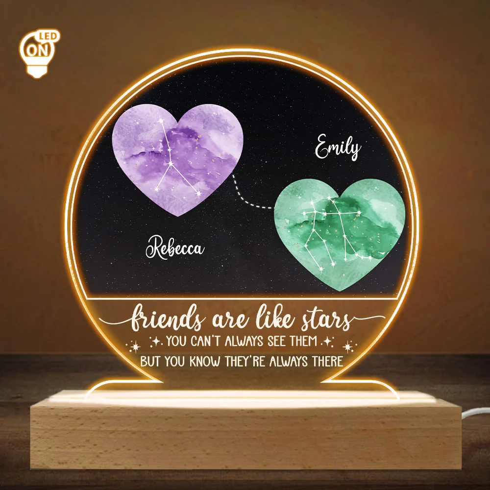 True Friends Never Fade Away - Personalized Custom LED Light - Image 2