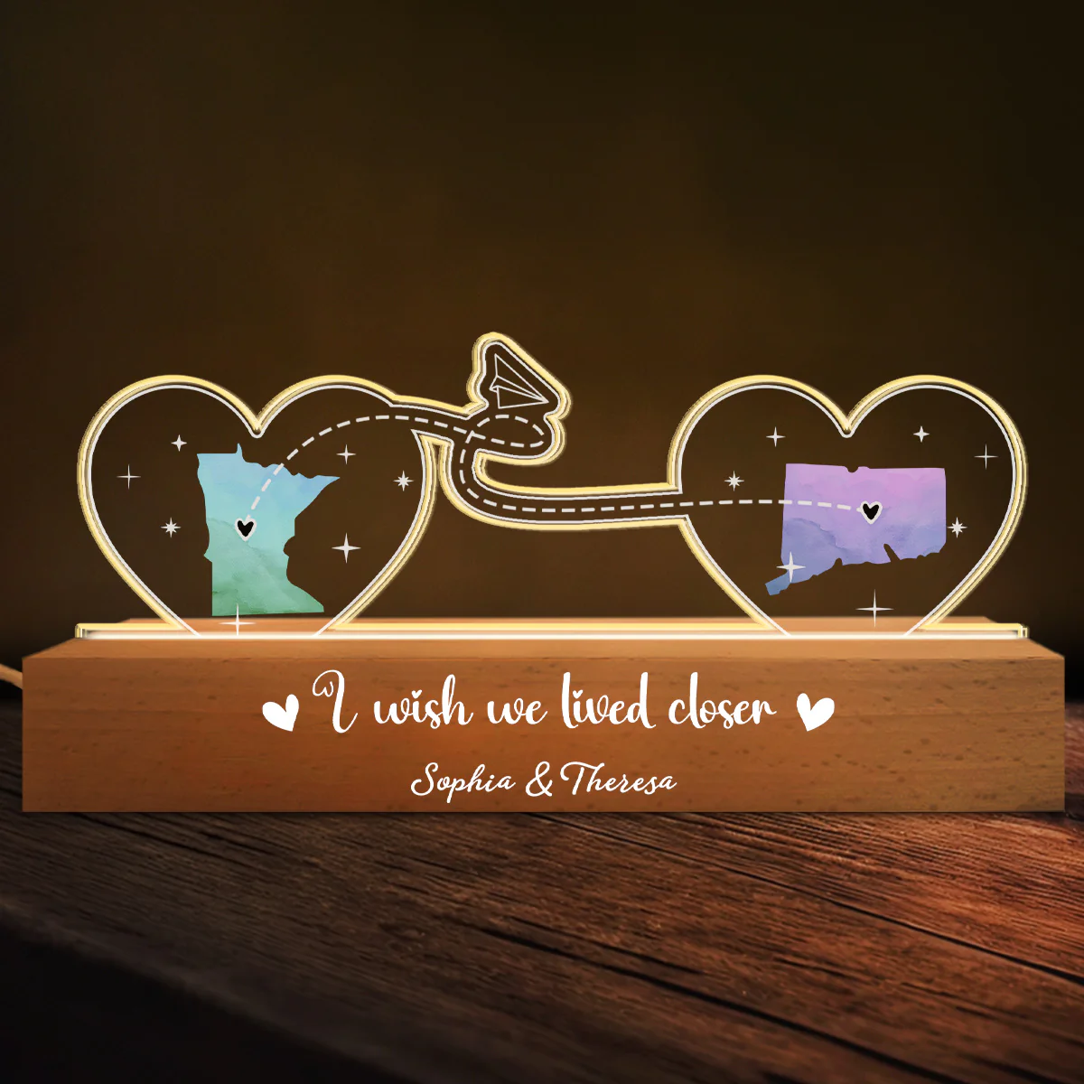 True Friendship Is A Precious Gift - Personalized Custom Acrylic Letters 3D LED Night Light