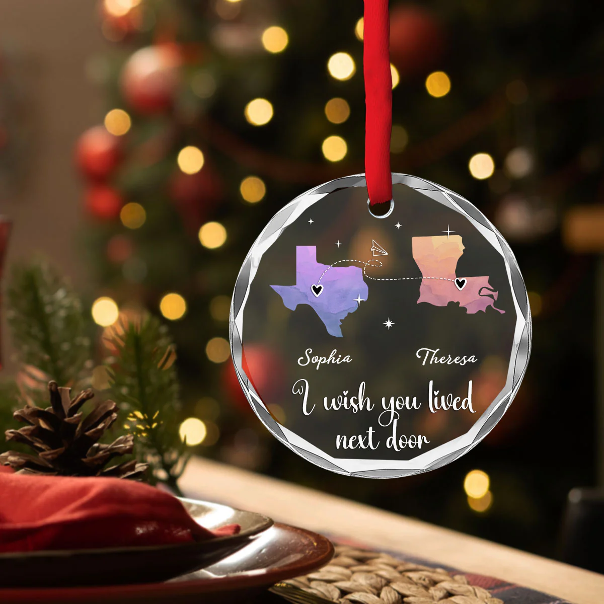 True Friendship Is A Precious Gift - Personalized Custom Glass Ornament - Image 3