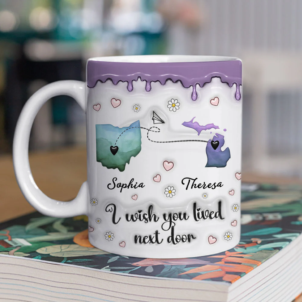 True Friendship Knows No Distance - Personalized Custom 3D Inflated Effect Mug - Image 3