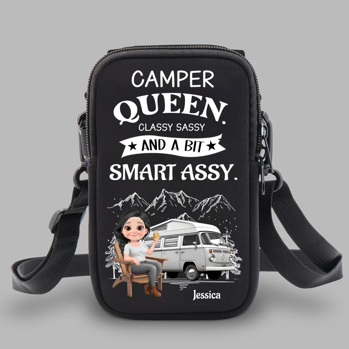 Truly A Queen Of Campers - Personalized Custom Water Bottle Carrier Bag - Image 10