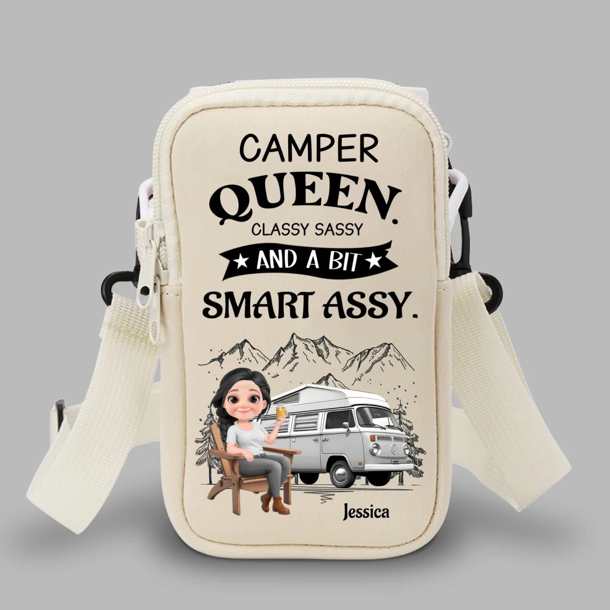 Truly A Queen Of Campers - Personalized Custom Water Bottle Carrier Bag - Image 12