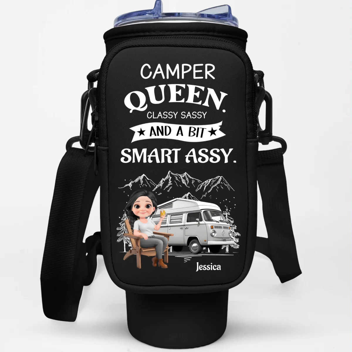 Truly A Queen Of Campers - Personalized Custom Water Bottle Carrier Bag - Image 13
