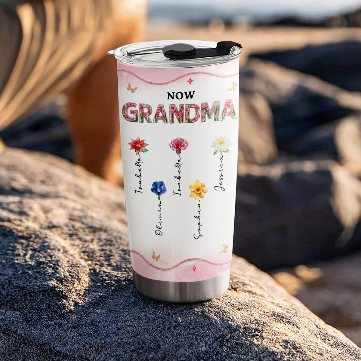 Blessed To Be Mom Grandma - Personalized Custom Tumbler - Image 5