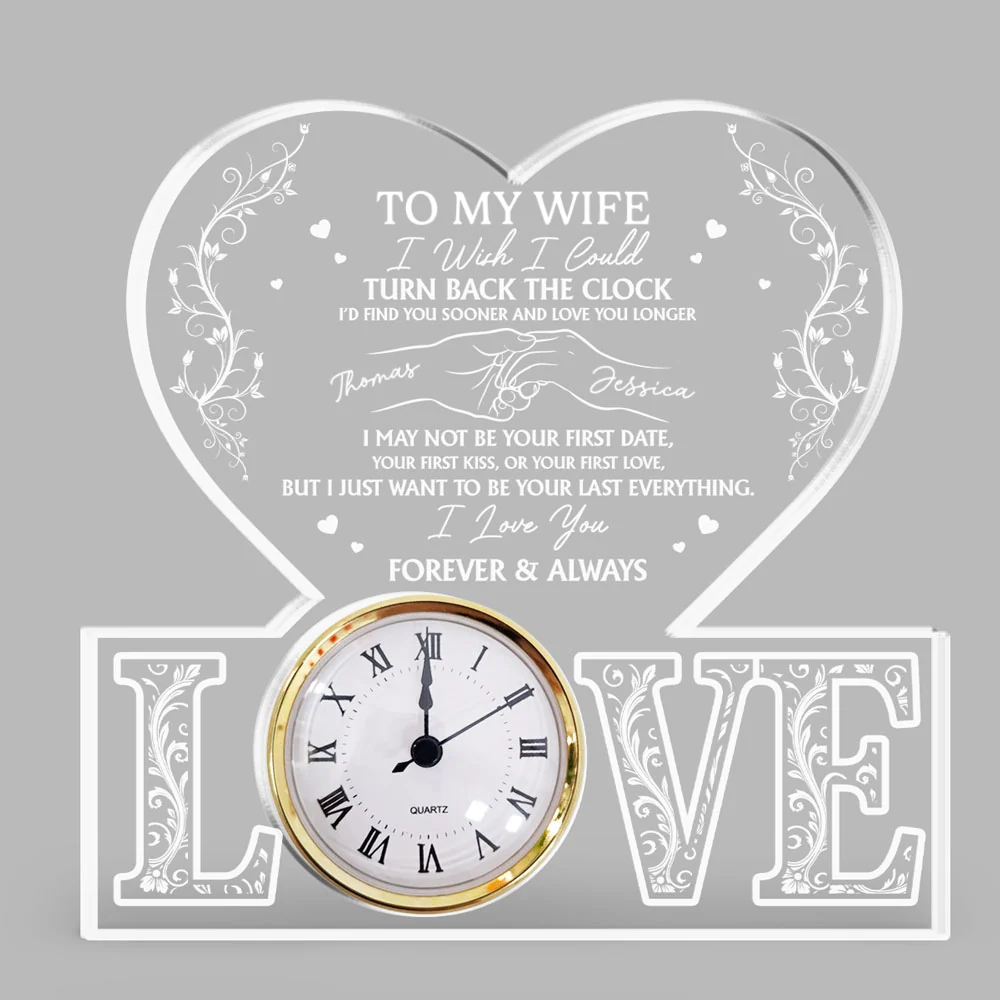 Turn Back The Clock - Personalized Custom Acrylic Desk Clock Plaque - Image 7